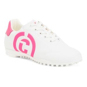 DUCA DEL COSMA Queenscup Women's Spikeless Golf Shoes White Pink 7.5 NEW